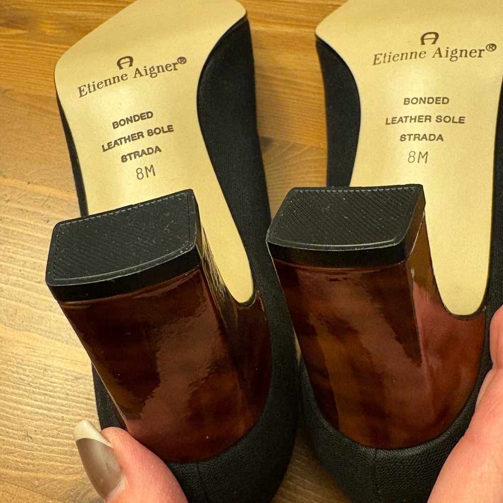 Etienne Aigner Pumps Dress Shoes Size 8M Two Toned Black And Brown Never Worn! - Picture 6 of 9